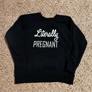 Motherhood Maternity Black & White Pullover Sweatshirt Literally Pregnant xsmall